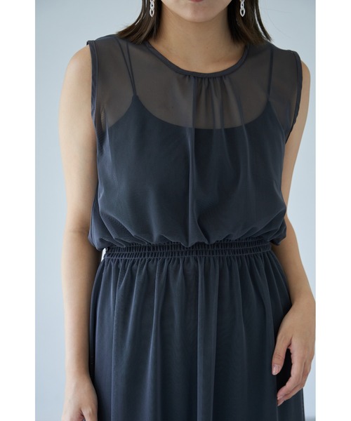 each（イーチ）の「スカートセットチュールワンピース（ワンピース・レディース・ブラック/チャコールグレー・FREE）」の6枚目の写真