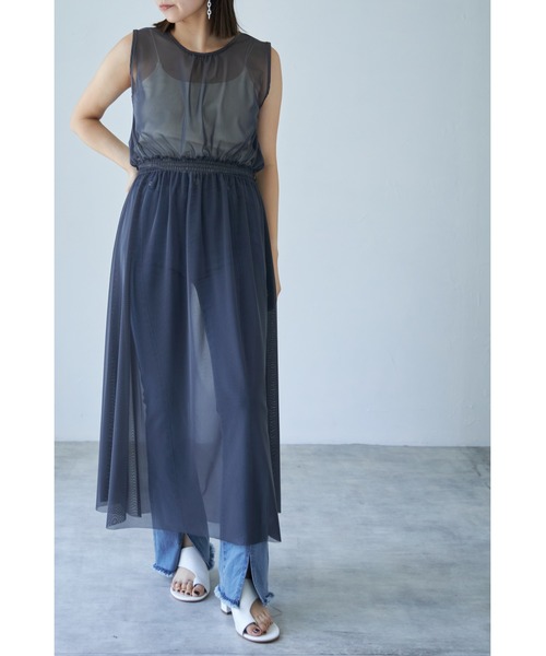 each（イーチ）の「スカートセットチュールワンピース（ワンピース・レディース・ブラック/チャコールグレー・FREE）」の8枚目の写真