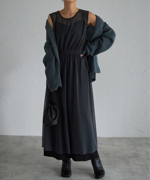 each（イーチ）の「スカートセットチュールワンピース（ワンピース・レディース・ブラック/チャコールグレー・FREE）」の22枚目の写真