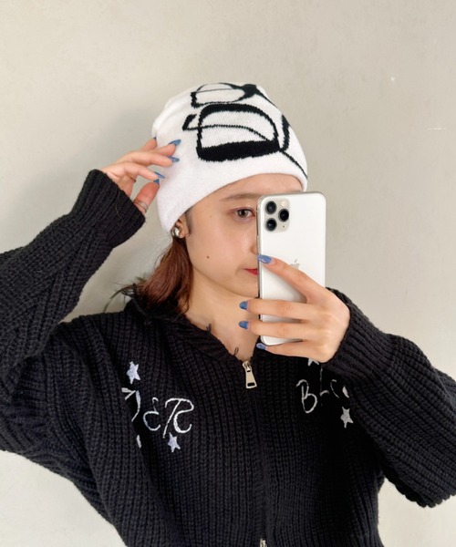 CLEA(クレア)の「モチーフジャガードビーニー(ニットキャップ/ビーニー・レディース・ブラック/ホワイト/ブラウン/カーキ/チャコールグレー/ブラック系その他・FREE)」の17枚目の写真