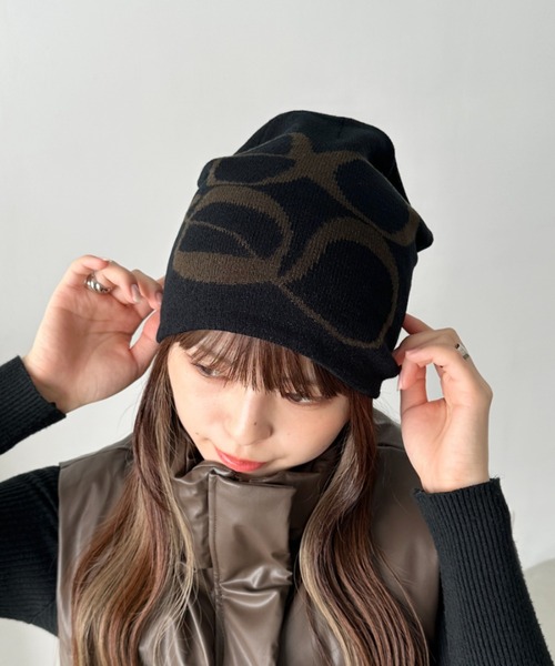 CLEA(クレア)の「モチーフジャガードビーニー(ニットキャップ/ビーニー・レディース・ブラック/ホワイト/ブラウン/カーキ/チャコールグレー/ブラック系その他・FREE)」の20枚目の写真