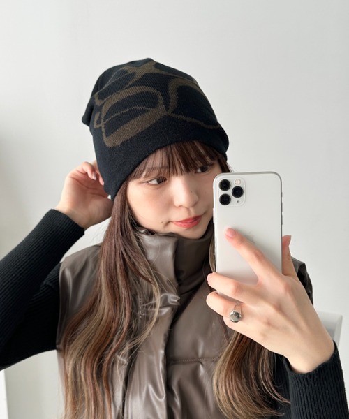 CLEA(クレア)の「モチーフジャガードビーニー(ニットキャップ/ビーニー・レディース・ブラック/ホワイト/ブラウン/カーキ/チャコールグレー/ブラック系その他・FREE)」の22枚目の写真