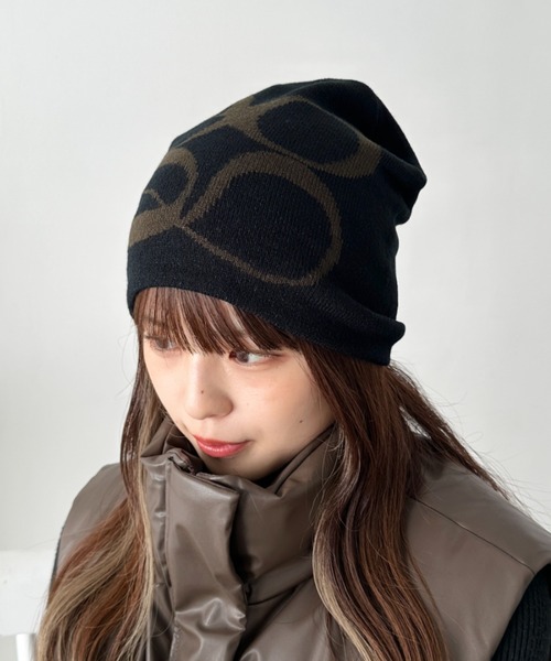 CLEA(クレア)の「モチーフジャガードビーニー(ニットキャップ/ビーニー・レディース・ブラック/ホワイト/ブラウン/カーキ/チャコールグレー/ブラック系その他・FREE)」の21枚目の写真