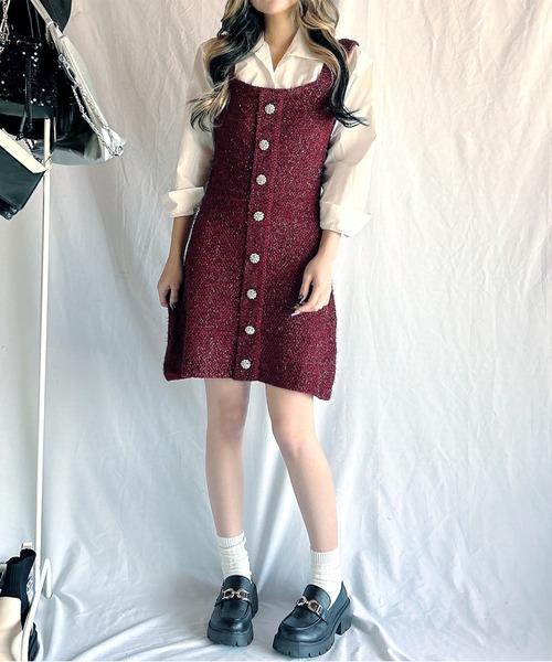 ROOPTOKYO（ループトウキョウ）の「▲グリッタージャンパースカート（ワンピース・レディース・ブラック/レッド・L/S/M）」の17枚目の写真