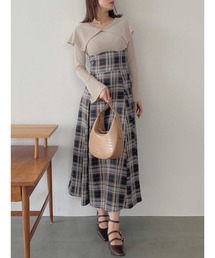 dazzlin | 【WEB限定】ビッグカラーチェックコルセットワンピース(ワンピース)