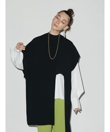 UN3D. | ビッグアシメベスト(ニット/セーター)