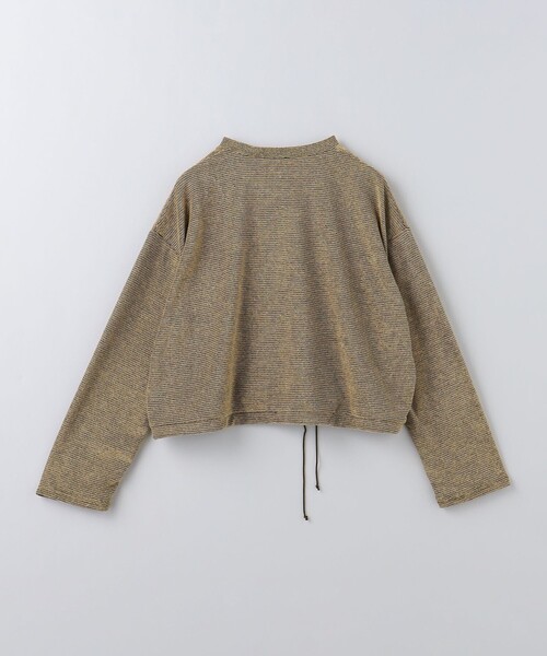 6（ロク）の「＜6(ROKU)＞パイル ボーダー ドローストリング トップス