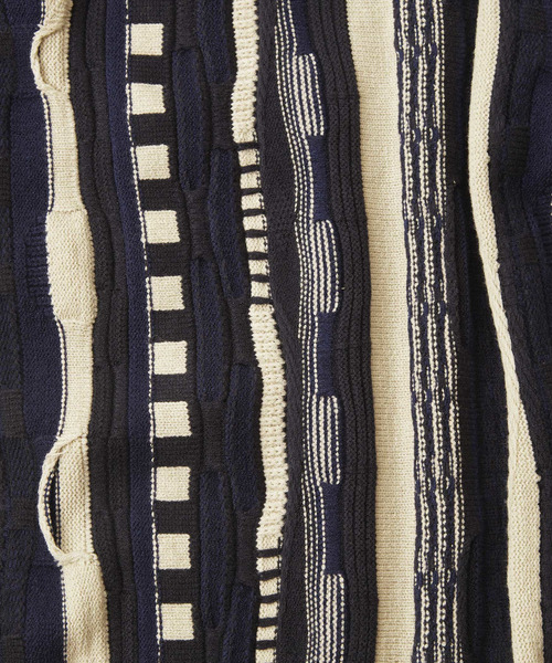 MEN'S MELROSE(メンズメルローズ)の「【MASTER FRAME/マスターフレーム】クージー柄ニットカーディガン(カーディガン/ボレロ・メンズ・ネイビー/ベージュ・3/4)」の13枚目の写真