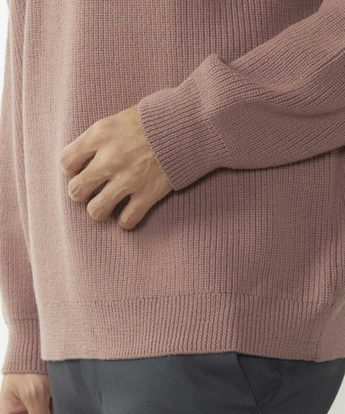 MEN'S MELROSE(メンズメルローズ)の「洗える ストレッチ畦Vネックセーター(ニット/セーター・メンズ・ブルーグレー/ピンク/ライトグレー・4/3)」の6枚目の写真