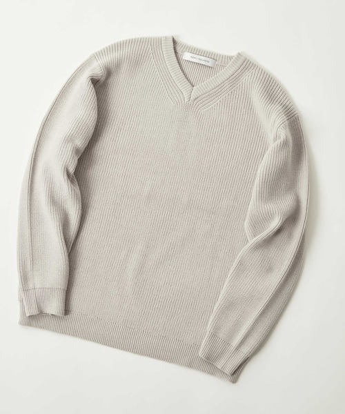 MEN'S MELROSE(メンズメルローズ)の「洗える ストレッチ畦Vネックセーター(ニット/セーター・メンズ・ブルーグレー/ピンク/ライトグレー・4/3)」の7枚目の写真