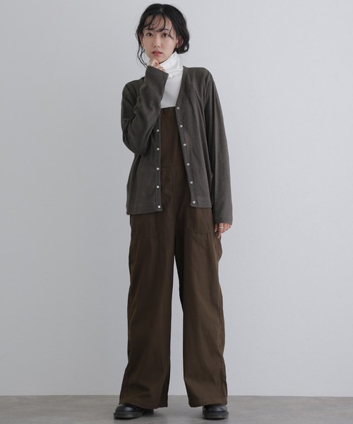 ElegChic(エレグシック)の「パール ボタンカーディガン(Tシャツ/カットソー・レディース・杢グレー/カーキ/ブラック/チャコールグレー/バーガンディー・M/4L/XL)」の3枚目の写真