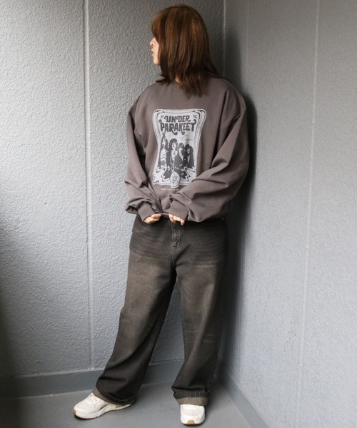 Starting Over（スターティングオーバー）の「裏毛 先染め プリント クルーネック/トレーナー/スウェット/プルオーバー（スウェット・メンズ・チャコールグレー/グレー系その他2/グレー系その他/ブラック系その他2/ブラック系その他/ブラック・M/L/XL）」の15枚目の写真