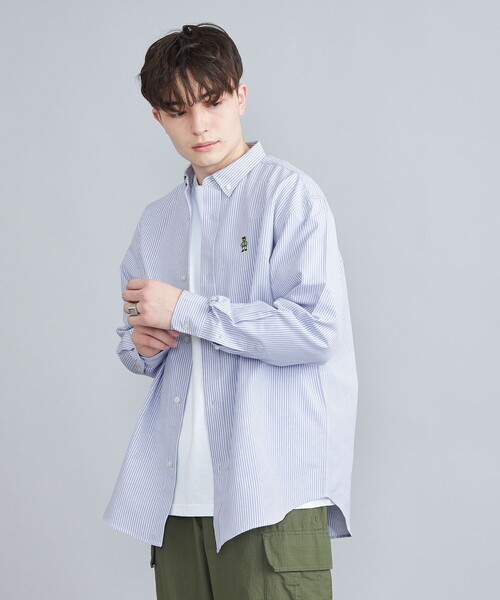 coen(コーエン)の「ワンポイントベア刺繍OXBDストライプシャツ(シャツ/ブラウス・メンズ・ライトブルー/ライム/イエロー/ライラック・M/L/XL)」の8枚目の写真