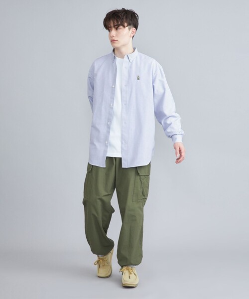 coen(コーエン)の「ワンポイントベア刺繍OXBDストライプシャツ(シャツ/ブラウス・メンズ・ライトブルー/ライム/イエロー/ライラック・M/L/XL)」の9枚目の写真