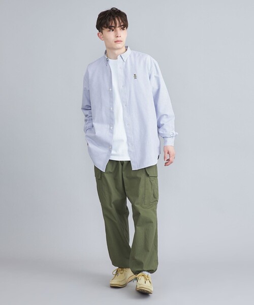 coen(コーエン)の「ワンポイントベア刺繍OXBDストライプシャツ(シャツ/ブラウス・メンズ・ライトブルー/ライム/イエロー/ライラック・M/L/XL)」の10枚目の写真