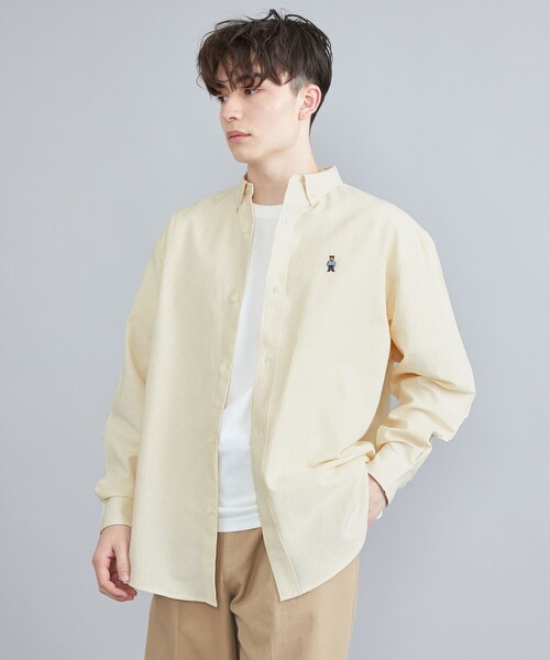 coen(コーエン)の「ワンポイントベア刺繍OXBDストライプシャツ(シャツ/ブラウス・メンズ・ライトブルー/ライム/イエロー/ライラック・M/L/XL)」の13枚目の写真