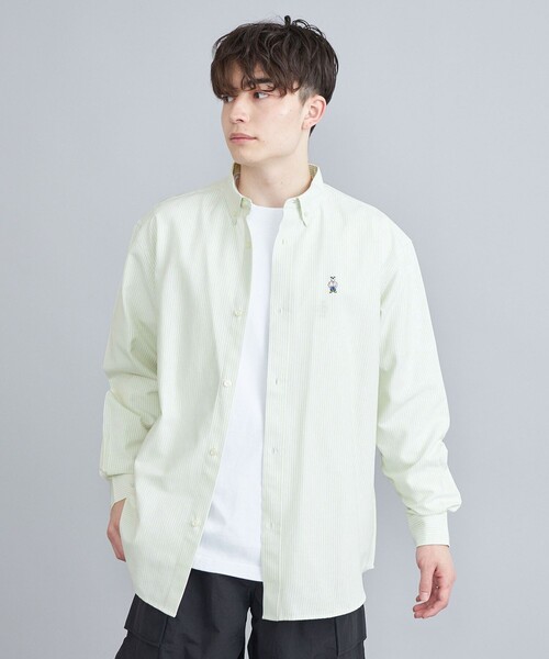 coen(コーエン)の「ワンポイントベア刺繍OXBDストライプシャツ(シャツ/ブラウス・メンズ・ライトブルー/ライム/イエロー/ライラック・M/L/XL)」の19枚目の写真