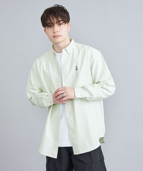 coen(コーエン)の「ワンポイントベア刺繍OXBDストライプシャツ(シャツ/ブラウス・メンズ・ライトブルー/ライム/イエロー/ライラック・M/L/XL)」の20枚目の写真