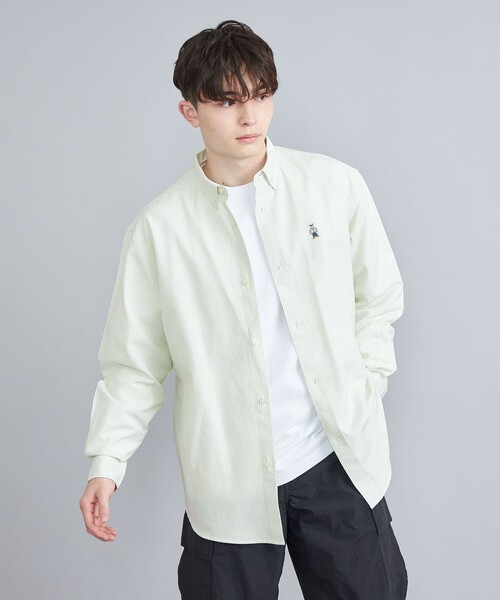 coen(コーエン)の「ワンポイントベア刺繍OXBDストライプシャツ(シャツ/ブラウス・メンズ・ライトブルー/ライム/イエロー/ライラック・M/L/XL)」の21枚目の写真