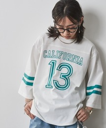 CHIC STYLE | 大きいサイズ 綿100％7分袖フットボールＴシャツ シックスタイル(Tシャツ/カットソー)