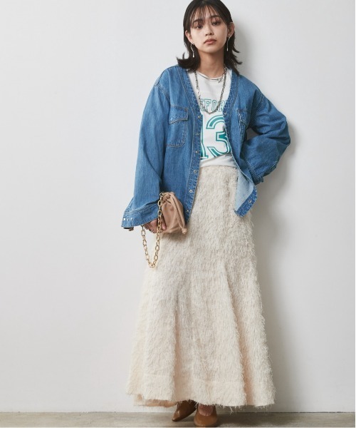 CHIC STYLE(シックスタイル)の「<大きいサイズ>綿100%7分袖フットボールTシャツ シックスタイル(Tシャツ/カットソー・レディース・チャコール/ベージュ/オフホワイト・LL/L/5L/4L/3L)」の19枚目の写真