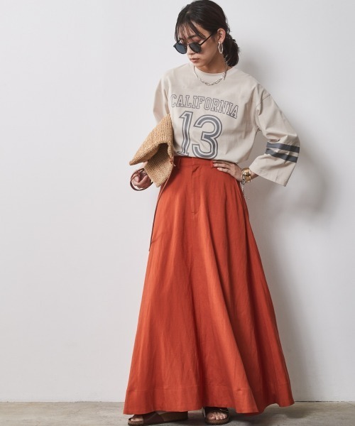 CHIC STYLE(シックスタイル)の「<大きいサイズ>綿100%7分袖フットボールTシャツ シックスタイル(Tシャツ/カットソー・レディース・チャコール/ベージュ/オフホワイト・LL/L/5L/4L/3L)」の12枚目の写真