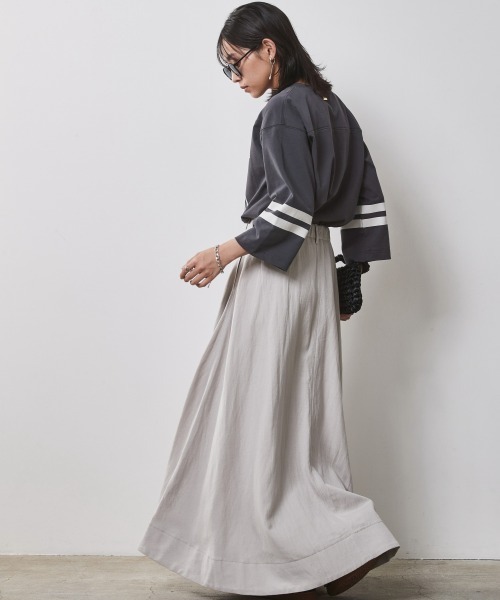 CHIC STYLE(シックスタイル)の「<大きいサイズ>綿100%7分袖フットボールTシャツ シックスタイル(Tシャツ/カットソー・レディース・チャコール/ベージュ/オフホワイト・LL/L/5L/4L/3L)」の18枚目の写真