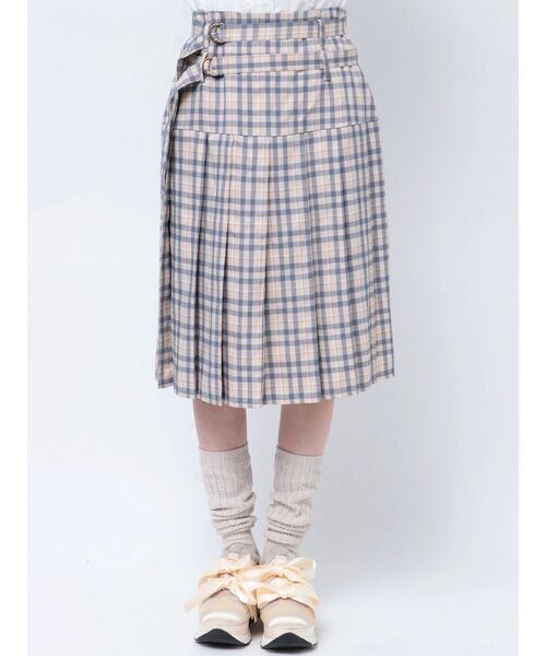 merry jenny（メリージェニー）の「checkミディプリーツスカート（スカート・レディース・ブラウン/ベージュ/ブラック・FREE）」の15枚目の写真