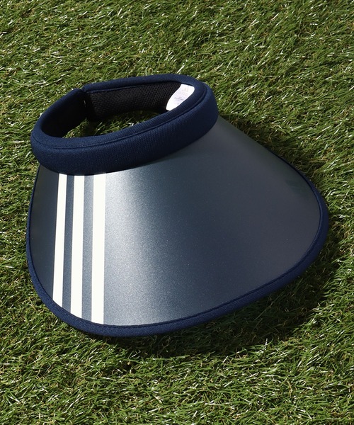 adidas（アディダス）の「【adidas/アディダス】3ストライプ クリップサンバイザー（サンバイザー・レディース・ブラック/ネイビー・FREE）」の2枚目の写真