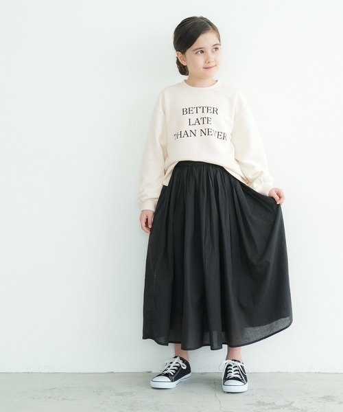 coca（coca）（コカ）の「【WEB限定セール】キッズ パール付きロゴスウェット（スウェット・キッズ・ブラック/アイボリー・140/130/120/110）」の11枚目の写真