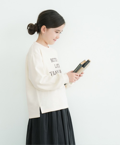 coca（coca）（コカ）の「【WEB限定セール】キッズ パール付きロゴスウェット（スウェット・キッズ・ブラック/アイボリー・140/130/120/110）」の13枚目の写真