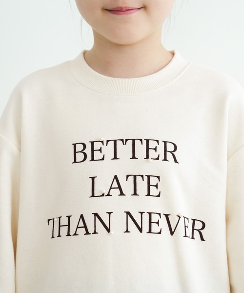 coca（coca）（コカ）の「【WEB限定セール】キッズ パール付きロゴスウェット（スウェット・キッズ・ブラック/アイボリー・140/130/120/110）」の12枚目の写真