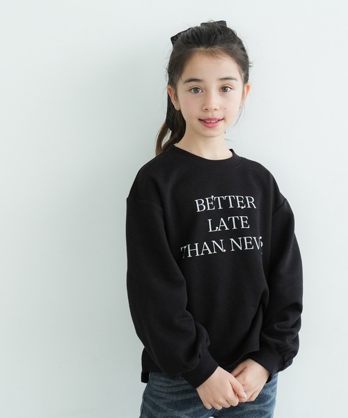 coca（coca）（コカ）の「【WEB限定セール】キッズ パール付きロゴスウェット（スウェット・キッズ・ブラック/アイボリー・140/130/120/110）」の5枚目の写真