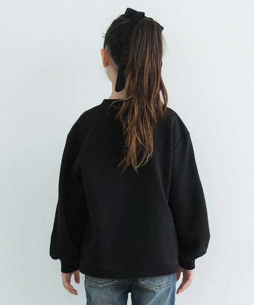 coca（coca）（コカ）の「【WEB限定セール】キッズ パール付きロゴスウェット（スウェット・キッズ・ブラック/アイボリー・140/130/120/110）」の9枚目の写真