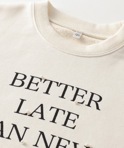 coca（coca）（コカ）の「【WEB限定セール】キッズ パール付きロゴスウェット（スウェット・キッズ・ブラック/アイボリー・140/130/120/110）」の10枚目の写真