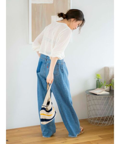 Ungrid（アングリッド）の「メッシュショートニットカーデ（カーディガン/ボレロ・レディース・グリーン系その他/オフホワイト/ブラック・FREE）」の9枚目の写真