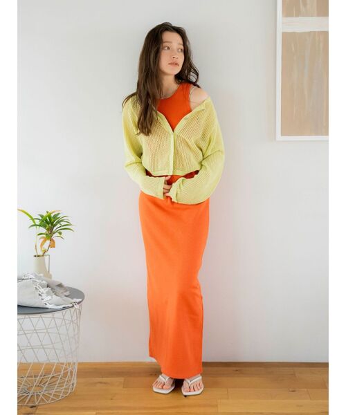 Ungrid（アングリッド）の「メッシュショートニットカーデ（カーディガン/ボレロ・レディース・グリーン系その他/オフホワイト/ブラック・FREE）」の12枚目の写真