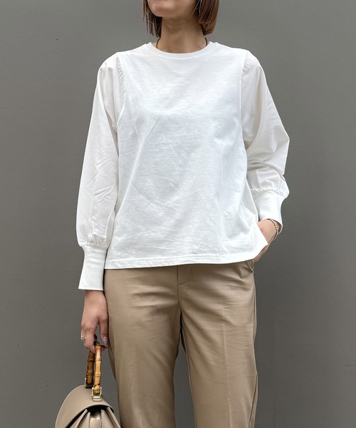 audrey and john wad(オードリーアンドジョンワッド)の「ニットベスト+長袖TシャツSET -手洗い可-(ニット/セーター・レディース・ダークグリーン/ダークオレンジ/アイボリー・FREE)」の8枚目の写真