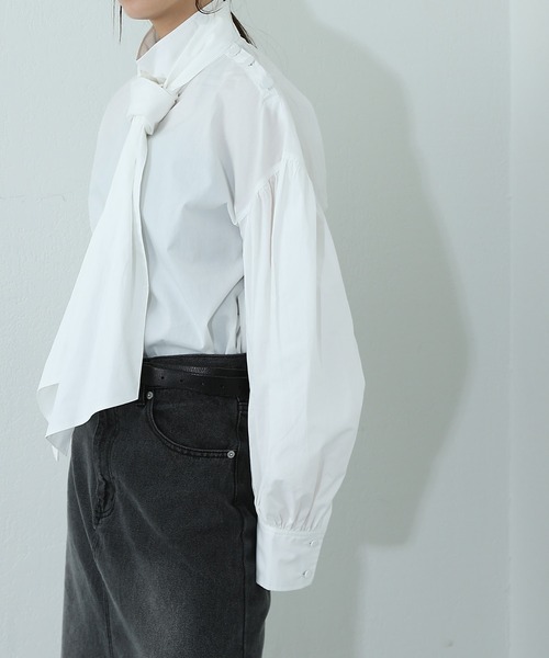 COLONY 2139（コロニートゥーワンスリーナイン）の「スタンドタイブラウス（シャツ/ブラウス・レディース・オフホワイト/ブラック・FREE）」の5枚目の写真