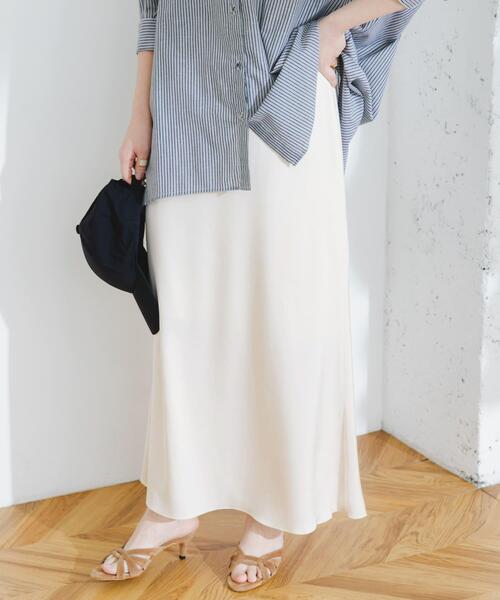 F by ROSSO（エフバイロッソ）の「F by ROSSO　サテンマーメイドスカート（スカート・レディース・ミント/ネイビー/ホワイト系その他・36/38）」の2枚目の写真