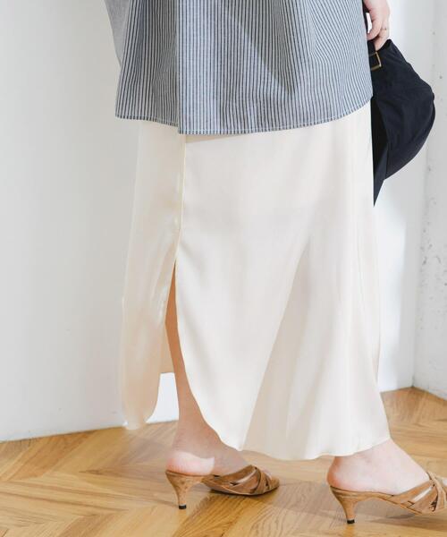 F by ROSSO（エフバイロッソ）の「F by ROSSO　サテンマーメイドスカート（スカート・レディース・ミント/ネイビー/ホワイト系その他・36/38）」の6枚目の写真