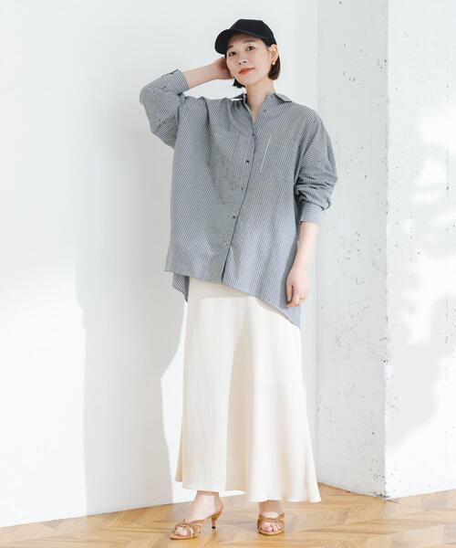 F by ROSSO（エフバイロッソ）の「F by ROSSO　サテンマーメイドスカート（スカート・レディース・ミント/ネイビー/ホワイト系その他・36/38）」の7枚目の写真