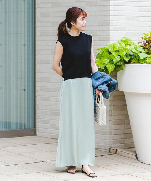 F by ROSSO（エフバイロッソ）の「F by ROSSO　サテンマーメイドスカート（スカート・レディース・ミント/ネイビー/ホワイト系その他・36/38）」の13枚目の写真