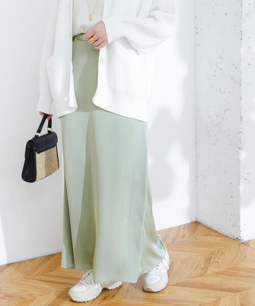 F by ROSSO（エフバイロッソ）の「F by ROSSO　サテンマーメイドスカート（スカート・レディース・ミント/ネイビー/ホワイト系その他・36/38）」の16枚目の写真