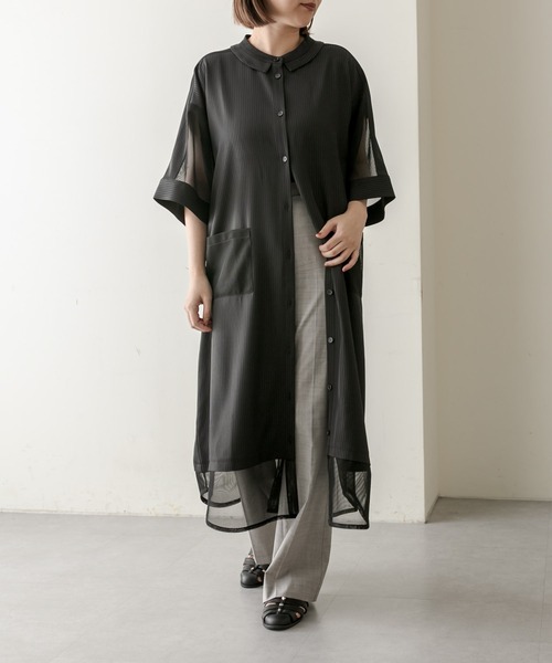 ラ*ン様 メッシュ切り替えシアーワンピース【SUM1 STYLE(スミスタイル) ear PAPILLONNER（イアパピヨネ）の「メッシュ切り替えシアー