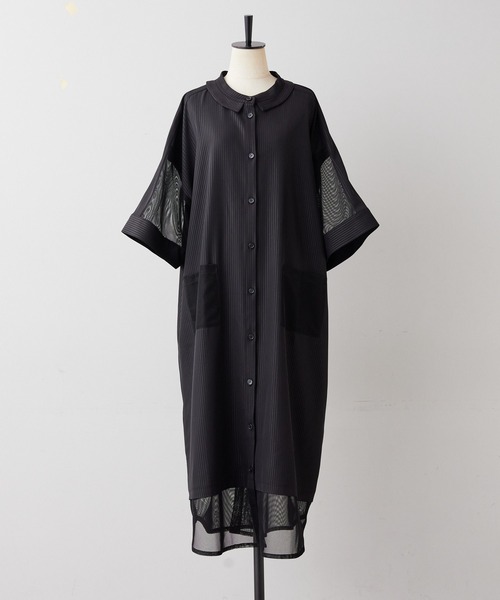 ラ*ン様 メッシュ切り替えシアーワンピース【SUM1 STYLE(スミスタイル) ear PAPILLONNER（イアパピヨネ）の「メッシュ切り替えシアー