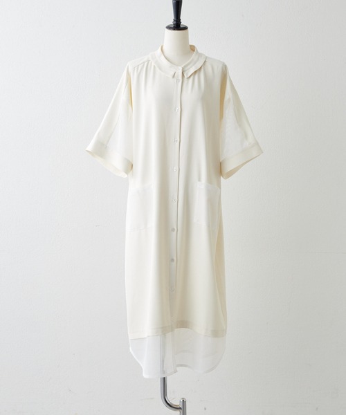 ラ*ン様 メッシュ切り替えシアーワンピース【SUM1 STYLE(スミスタイル) ear PAPILLONNER（イアパピヨネ）の「メッシュ切り替えシアー
