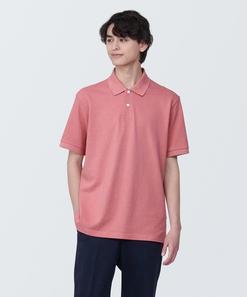 セール】紳士 洗いざらし鹿の子編み半袖ポロシャツ（ポロシャツ