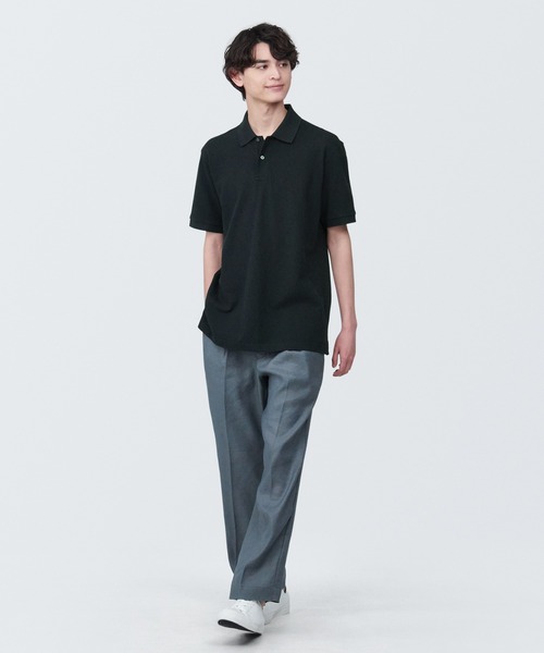 無印良品(ムジルシリョウヒン)の「紳士 洗いざらし鹿の子編み半袖ポロシャツ(ポロシャツ・メンズ・レッド/ホワイト/ネイビー系/ダークグリーン/グレー/ブラック・XL/L/M/S)」の14枚目の写真