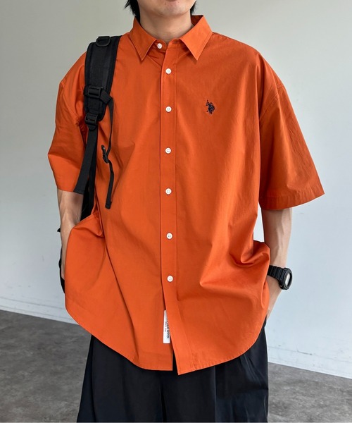 U.S. POLO ASSN.(ユーエスポロアッスン)の「1ポイント刺繍半袖シャツ(シャツ/ブラウス・メンズ・ホワイト系その他/ブルー/サックスブルー/ホワイト/ネイビー/ダークブルー/ホワイト系その他2/ブルー系その他2/ブルー系その他4/スカイブルー/オレンジ/オフホワイト/ブラック系その他3/インディゴブルー・MEDIUM/LARGE)」の14枚目の写真